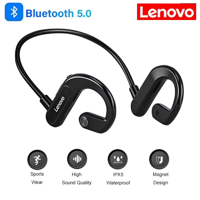 Lenovo X3 Bone Conduction Headphones Black Wireless Bluetooth 5.0 For Sports Running Driving