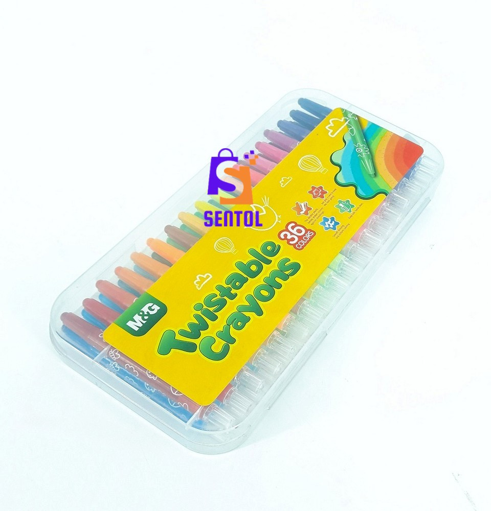 36 Colors Twistable Crayons in Lockable Container