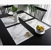 Double sided white marble profile table mats