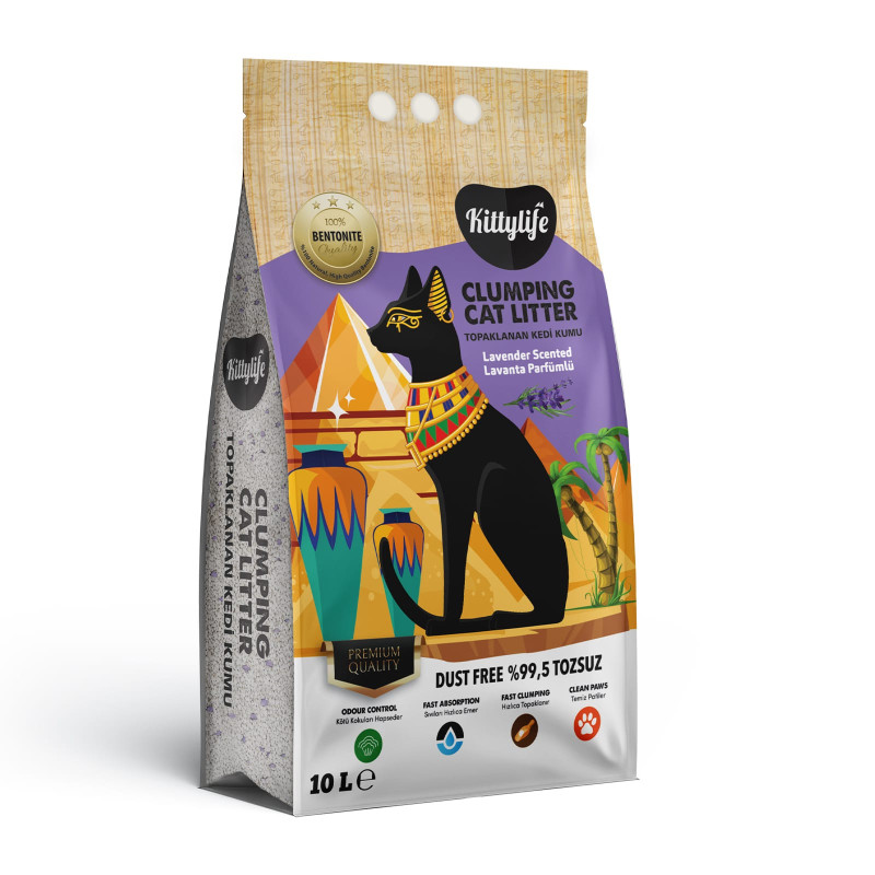 Kittylife Clumping Cat Litter Lavender Scented 10Lt.