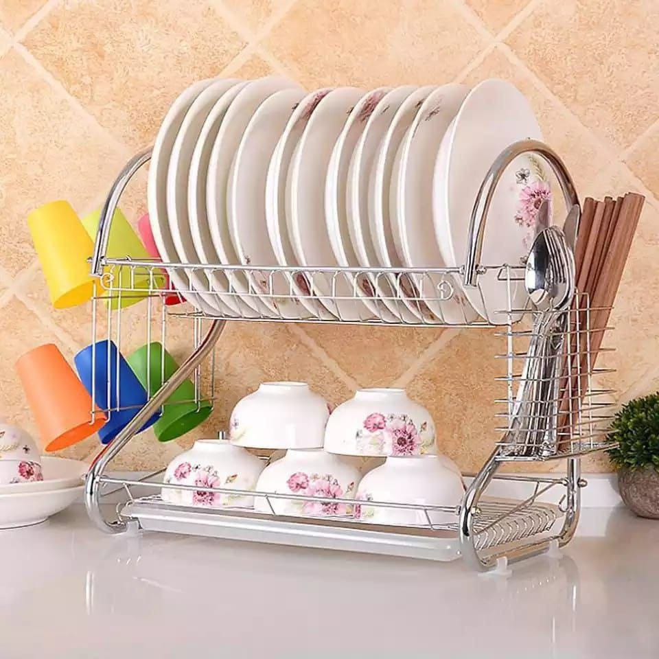 Dish rack two layer stainless steel: