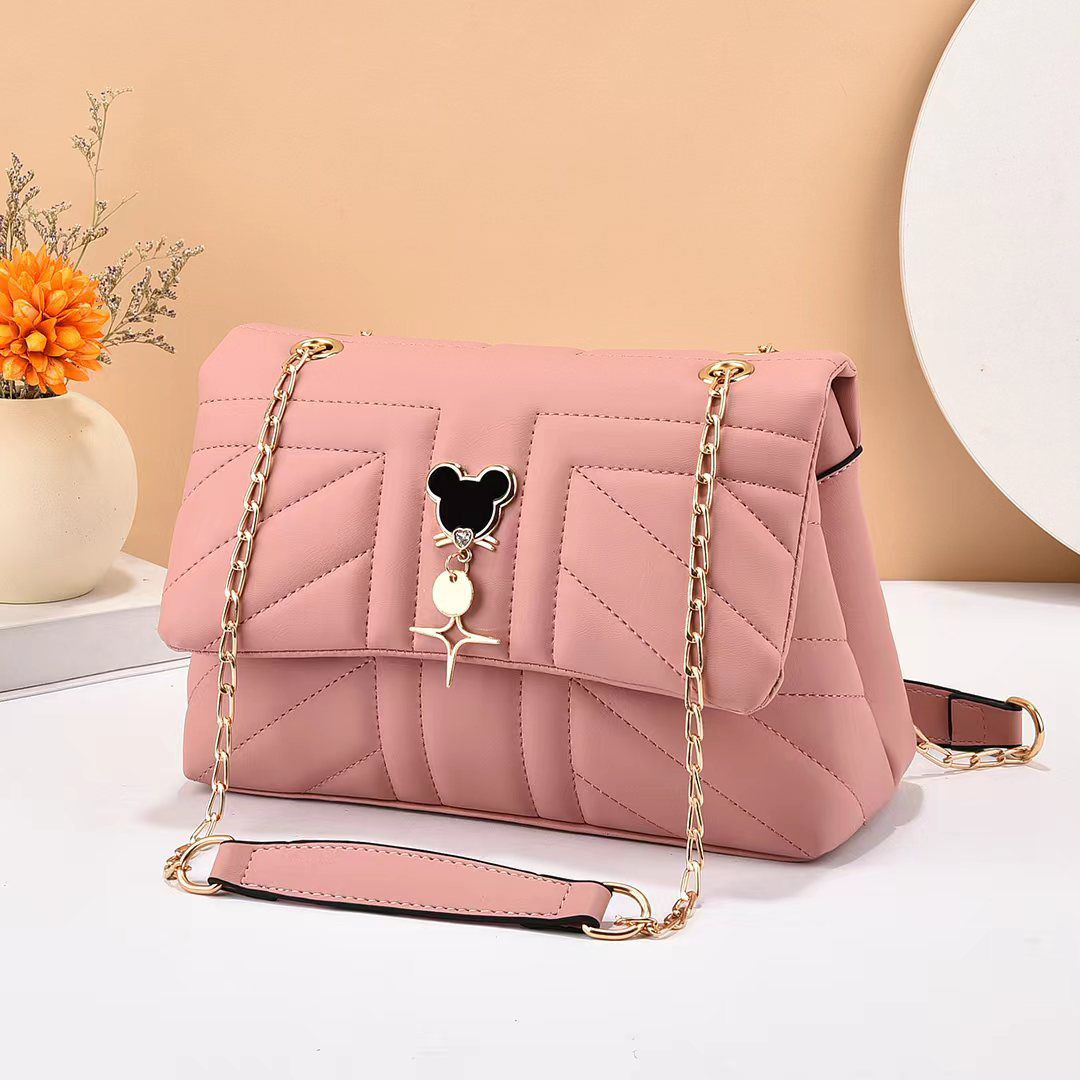 new design quality sling bag for ladies-pink