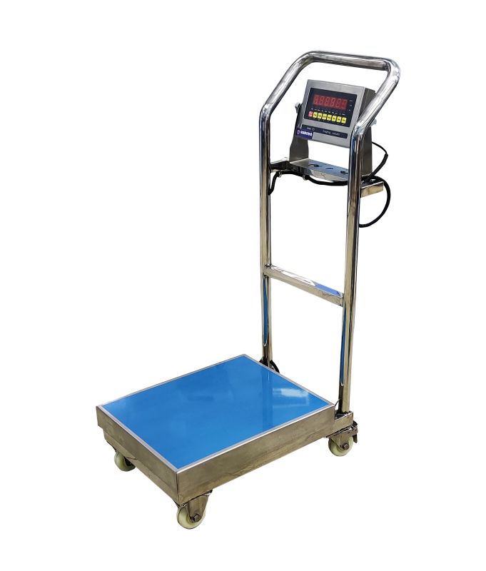 Heavy-duty Mild Steel with Stainless Steel Top Trolley Portable scale Platform Scale on wheels with push handle