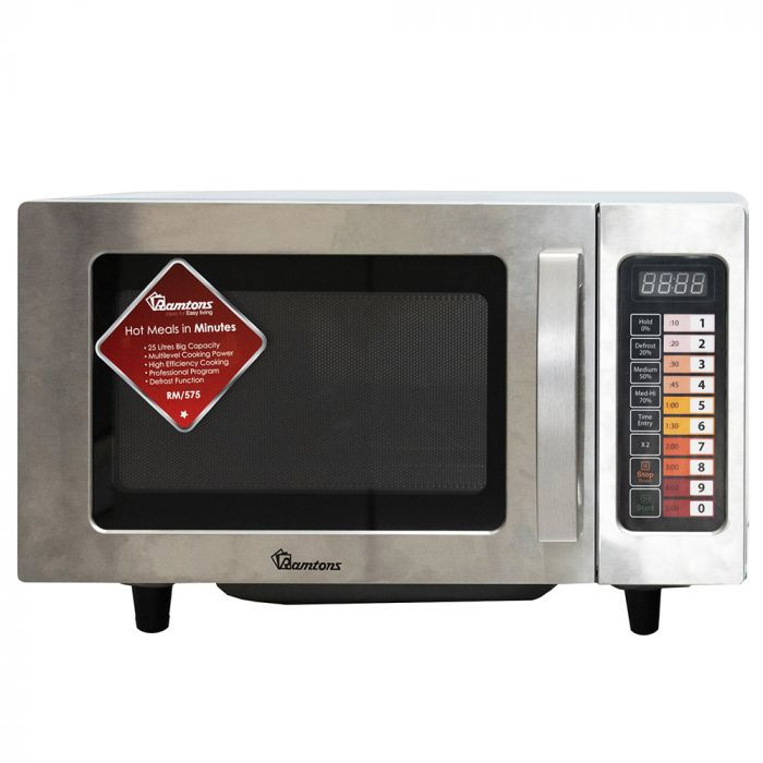 RAMTONS 25 LITRES COMMERCIAL MICROWAVE SILVER - RM/575