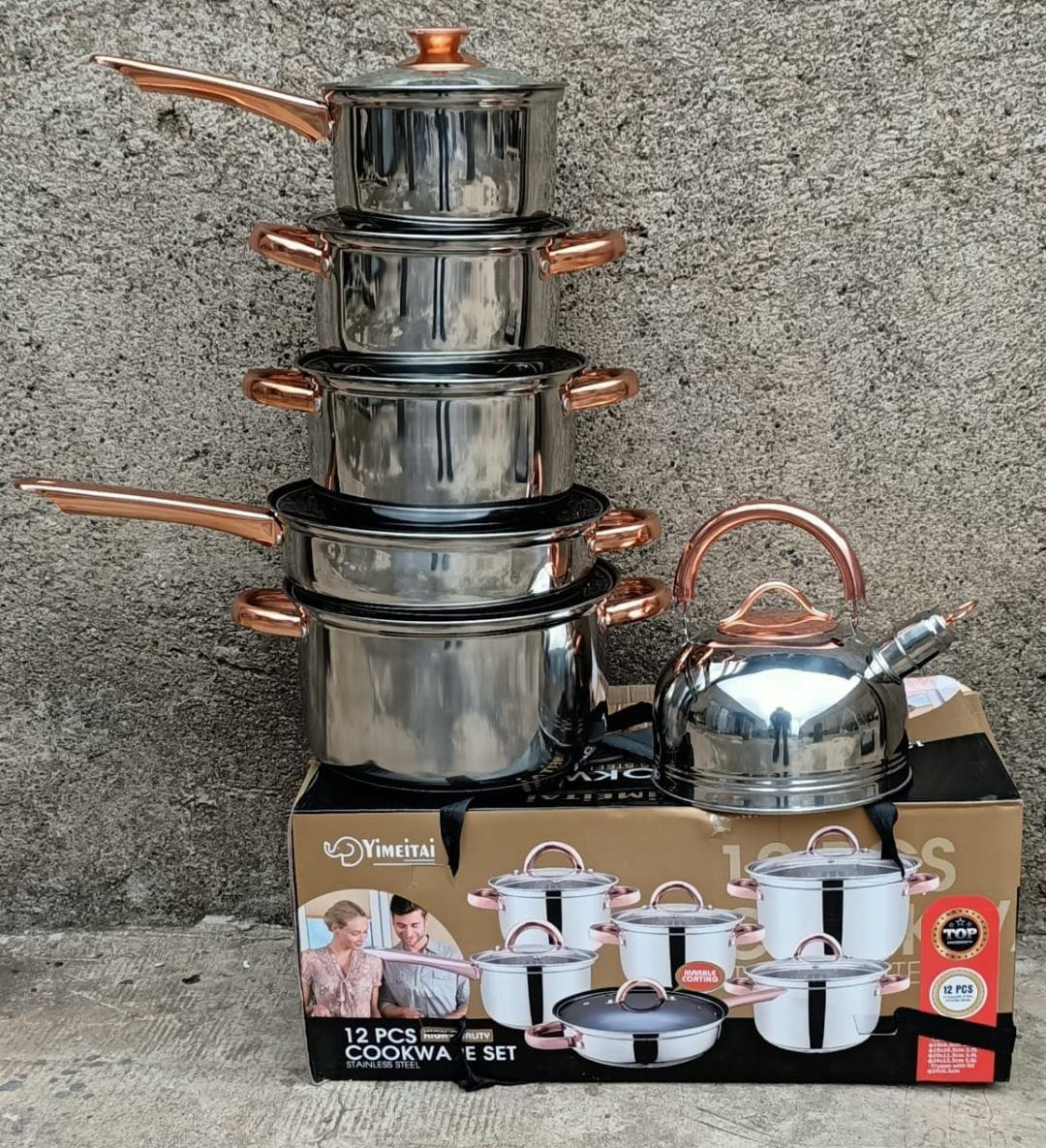 12 pcs cookware with Kettle - Yimentai