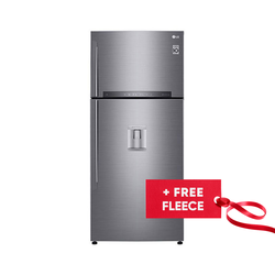 LG GN-F702HLHU Refrigerator, Top Mount Freezer, 546L – Silver