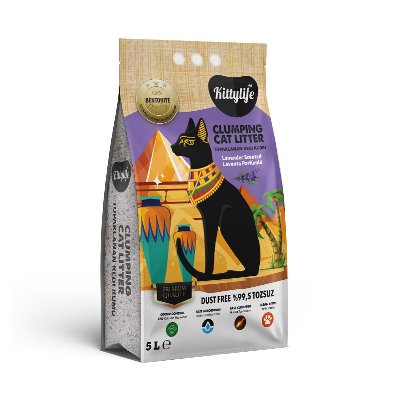 Kittylife Clumping Cat Litter Lavender Scented 5Lt.