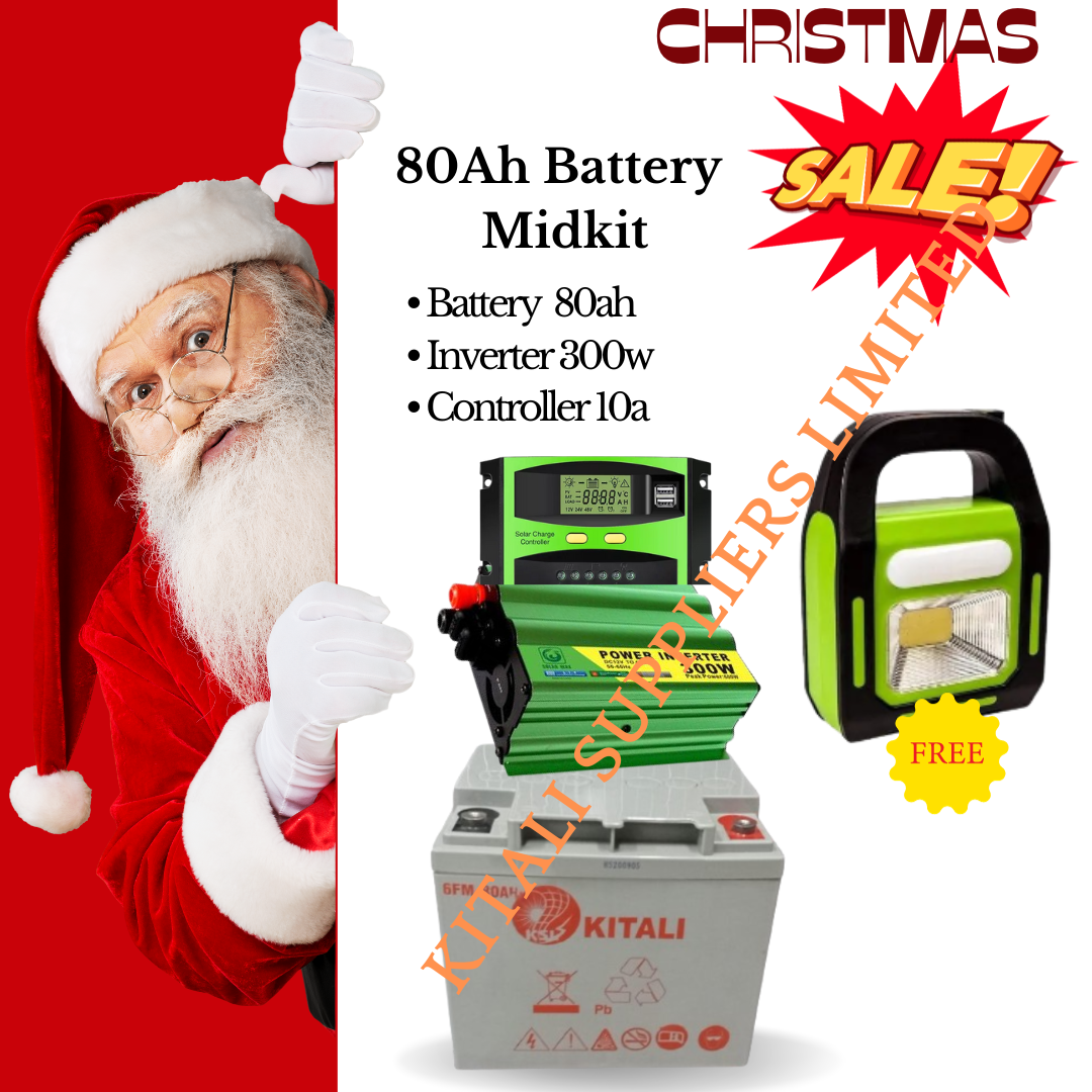 70ah Battery Midkit with free solar torch
