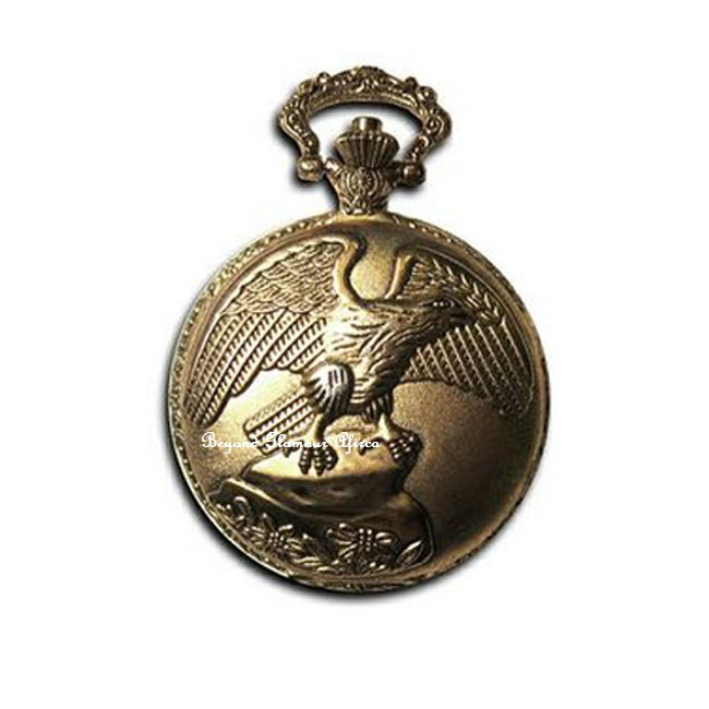 Bronze stone eagle pocket watch with Keyholder