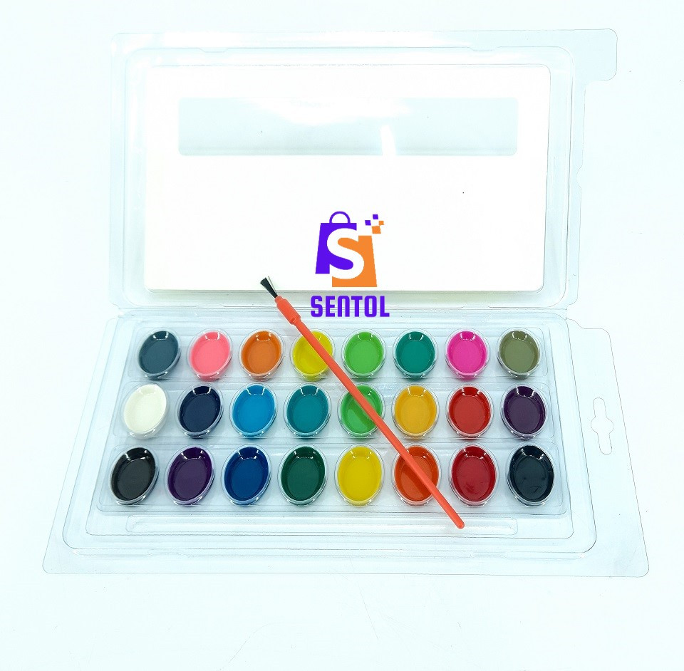 24 Colors Watercolor Paint Set with Brush