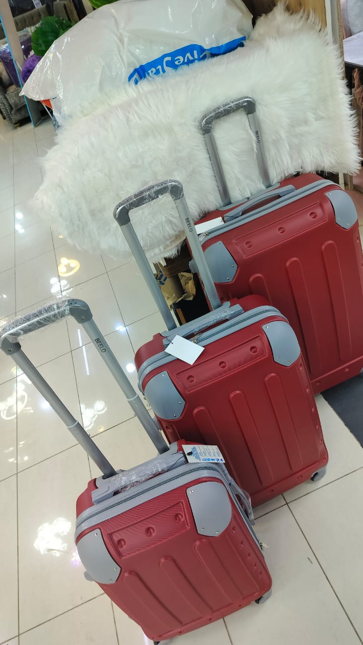 3 in1 Luxurious Fibre Suitcase, Red