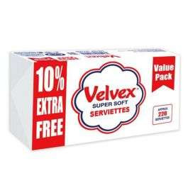 velvex white serviettes value pack 30s