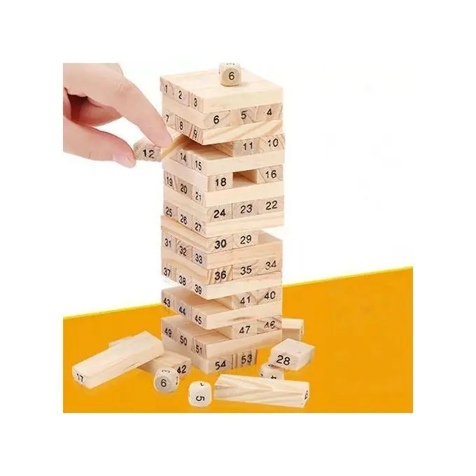 54 Blocks DIY Building Blocks Kids Adults Tower Desktop Game