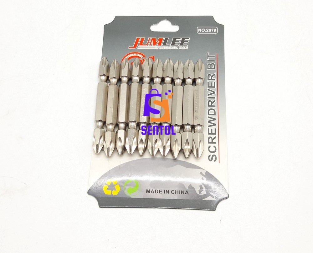 JUMLEE 10PCS PH2 65 Double End Phillips Star Screwdriver Bits