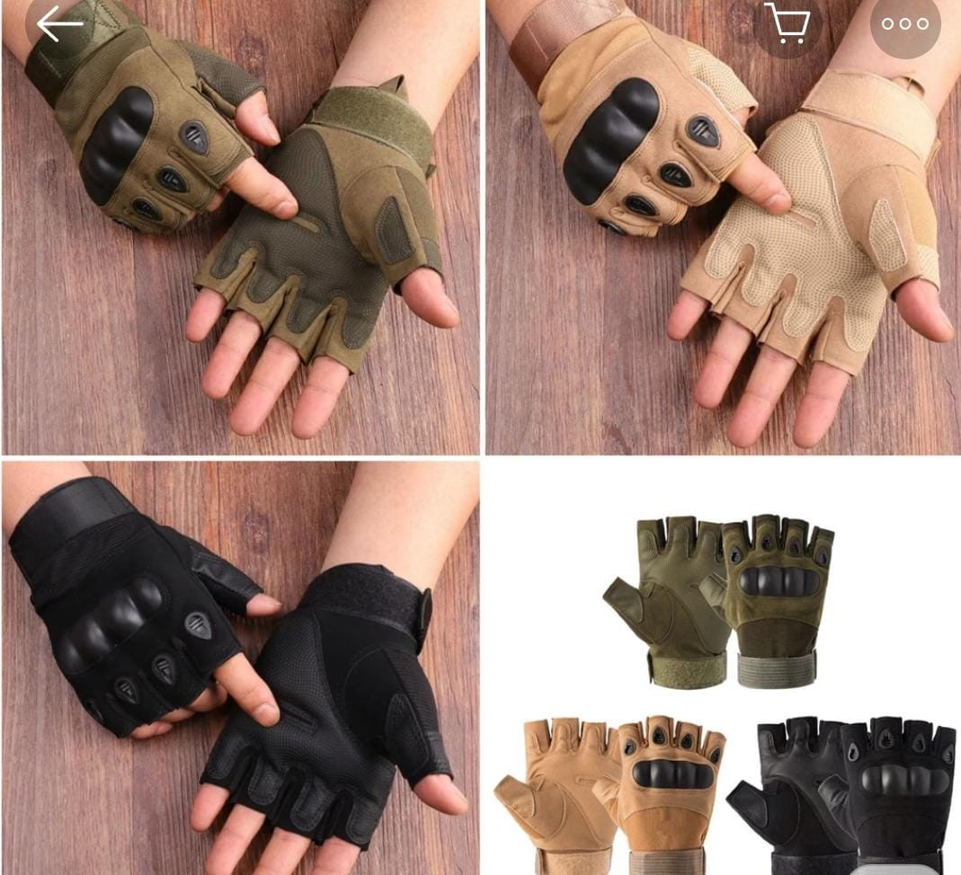 Gym, bikers high quality half-finger Gloves Black