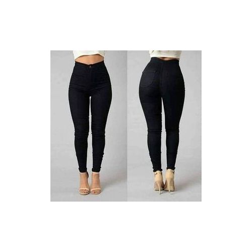 Fashion Dark Grey High Waist Jeans - Butt Lifting Elastic Slim Fit Ladies  Pants
