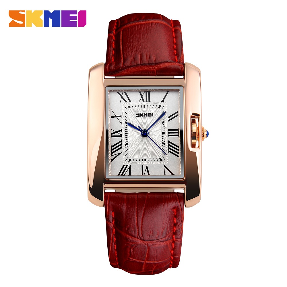 Skmei Ladies Luxury Retro Dress Watch Leather Strap 1085 – Red for