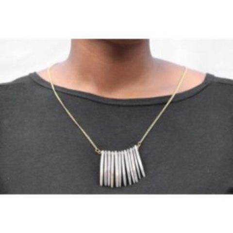 Bone and brass necklace