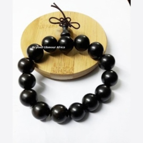Black wooden shamballa bracelet