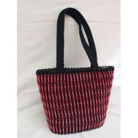 Fashion Beaded African Handmade Handbag with Inner Lining - Multi-colour