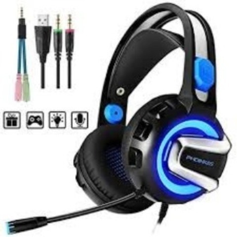 Gaming Headset with Microphone LED Lights casque Noise Cancelling Headphones for Computer Gamer