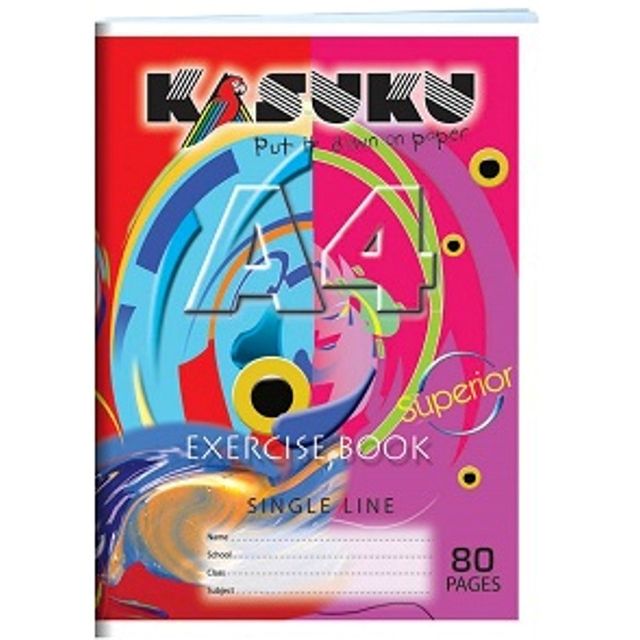 Kasuku Superior Exercise Book A4 Single Line 80 Pages