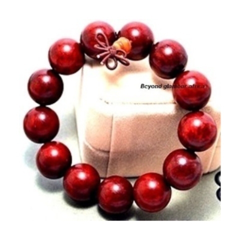 Red wooden shamballa bracelet