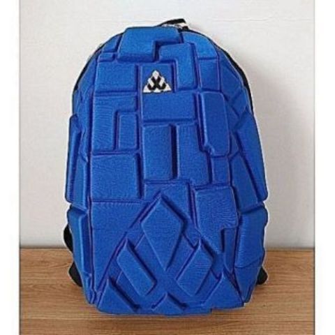 Fashion School Bag,Travel Bag with 3D Block Patterns-Blue
