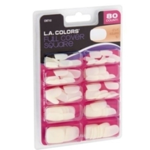 La Colors Nail Accessories Full Cover Square Nail Tips - 80 Count CNT10