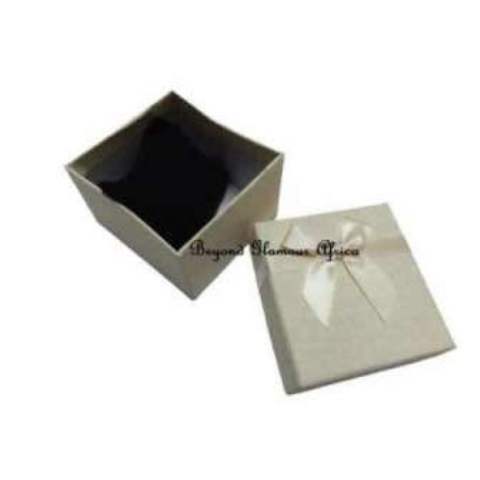 Cream Gift Box With White Ribbon