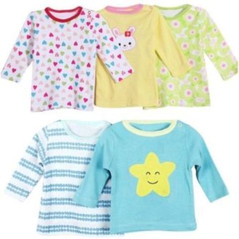Carter's 5 Pack Assorted Cotton Baby Girl Vests - Mixed Colours