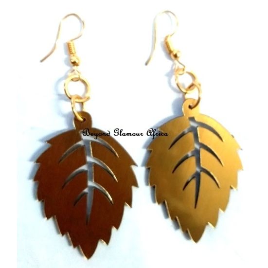 Ladies Leaf Brass earrings