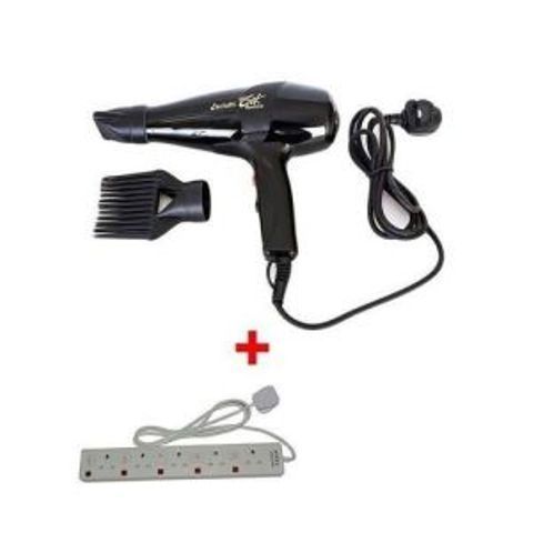 GEK 3000 Hairdryer – 1700W – With 5-Way Socket Extension Cable – White And White