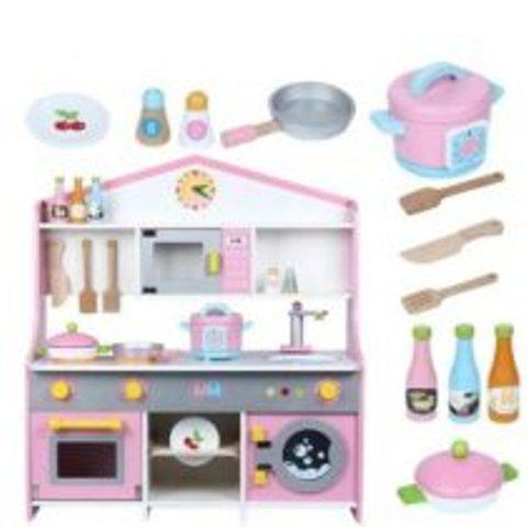 Kids Wooden Kitchen Toy Set