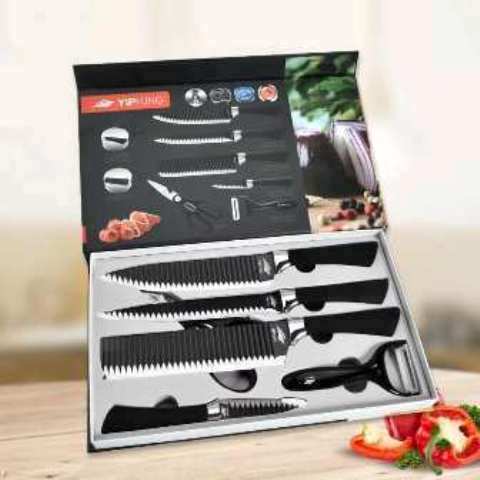 6Pcs comfort pro series high carbon stainless steel chef knife set.