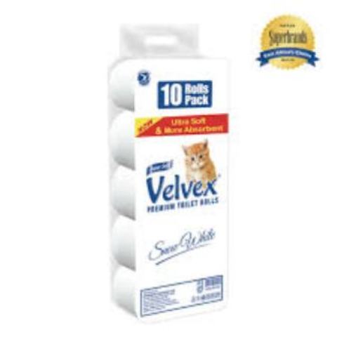 Velvex Toilet Tissue White 10s Unwrapped