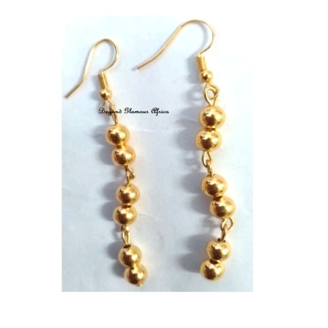 Ladies Beaded Brass dangle earrings