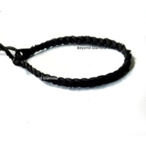 Black thin leather bracelet