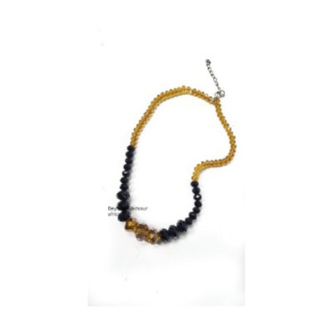 Ladies Black/Orange crytsal necklace