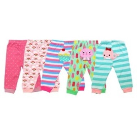 Carters 5 Pack Assorted Cotton Baby Girl Pants In Different Colors