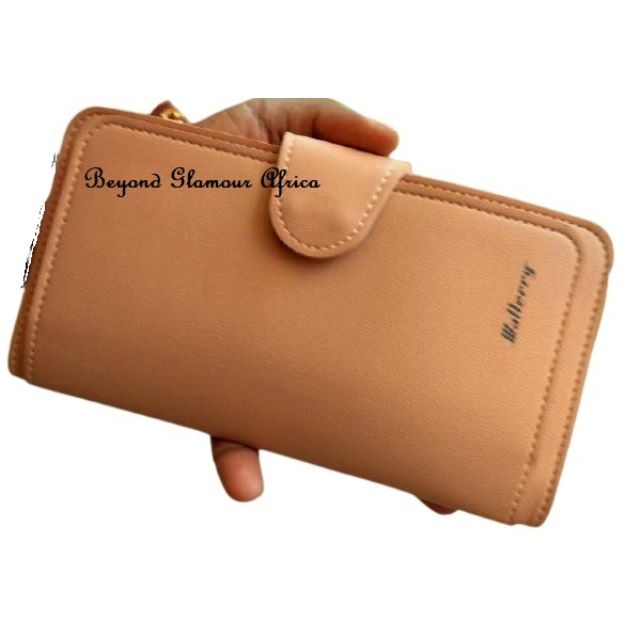 Ladies Peach large leather wallet
