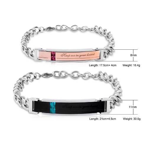 His/Her Couple Bracelets Stainless Steel