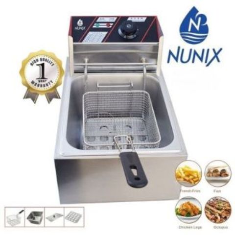 Nunix Commercial Stainless Steel Electric Deep Fryer 6 Litres