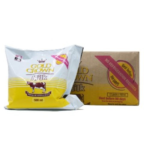 KCC Gold Crown Milk ESL 500ml x 12 packets