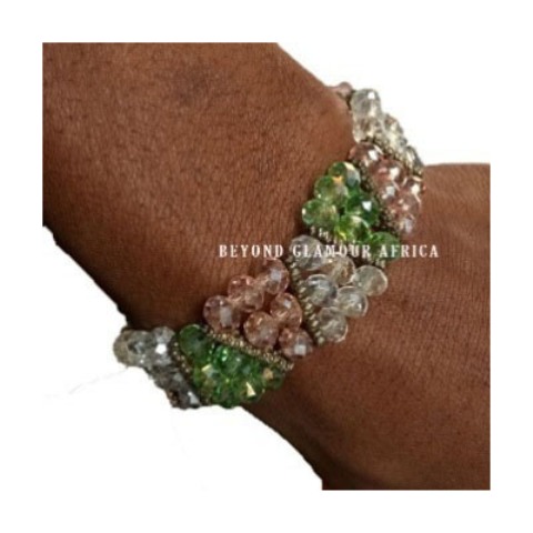 Ladies Multi color Triple crystal bracelet