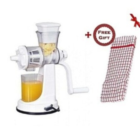 Manual Fruit and Vegetable Juicer – White (+ Free Gift Hand Towel)