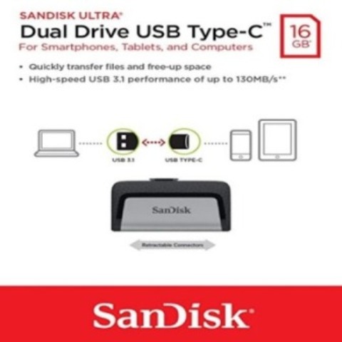 16GB DUAL TYPE C SANDISK USB DRIVE 3.1