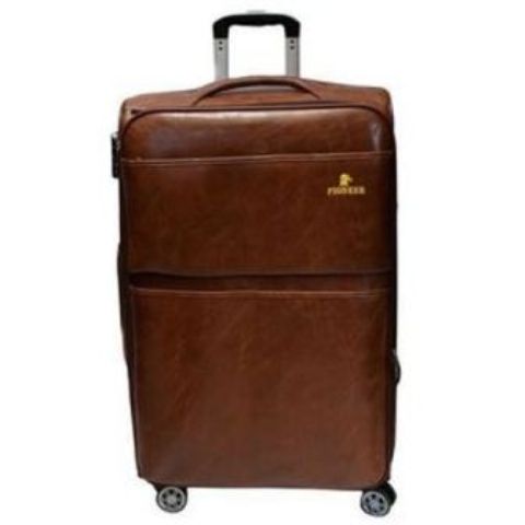 PU Leather Travel Suitcase Large-Light Brown