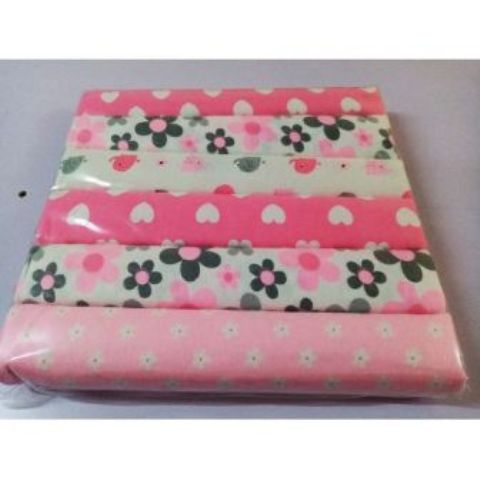 Generic 6pcs Multi-Purpose Baby Flannel Receiving Blanket Soft Child Swaddle-Pink Theme