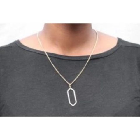 Brass geometric necklace